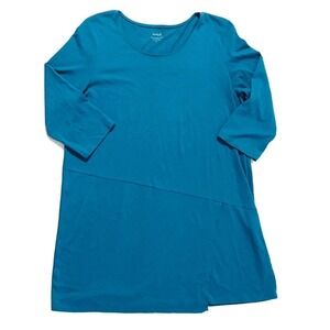 J Jill | Pure Jill Women's Blue Long Sleeve Scoop Neck Wrap Tunic Size Medium
